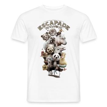 ESCAPADE CLUB - Men's T-Shirt - white - Front - AI Model Male 178 dark (178cm)