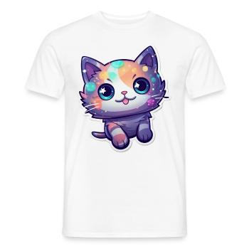 a cute kitty - Men's T-Shirt - white - Front - AI Model Male 178 dark (178cm)