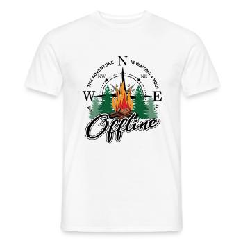 Offline Camping ist für Camper in der wilden Natur - Männer T-Shirt - Weiß - Vorne - AI Model Male 178 dark (178cm)