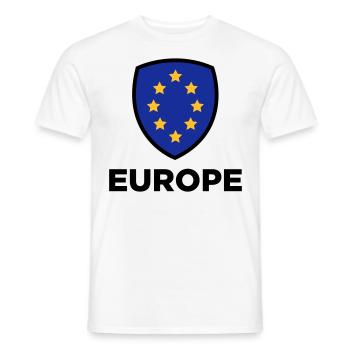 Le drapeau européen Union - T-shirt homme - blanc - Devant - AI Model Male 178 dark (178cm)
