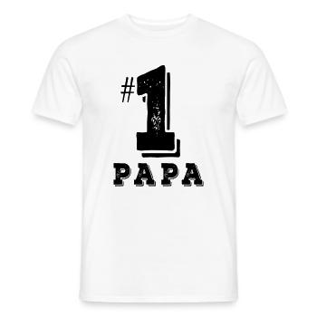 Daddy No. 1 - Chemise de fête des pères - T-shirt homme - blanc - Devant - AI Model Male 178 dark (178cm)