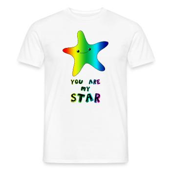 You Are My Star Mignon anniversaire de l’étoile de mer Chemise - T-shirt homme - blanc - Devant - AI Model Male 178 dark (178cm)