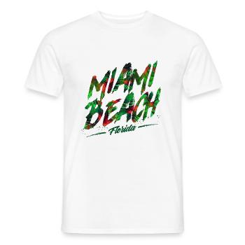 Miami Beach Floride - T-shirt homme - blanc - Devant - AI Model Male 178 dark (178cm)