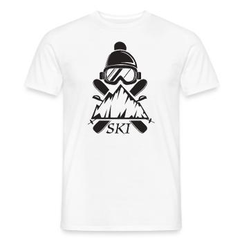 Skier, skiing - Men's T-Shirt - white - Front - AI Model Male 178 dark (178cm)