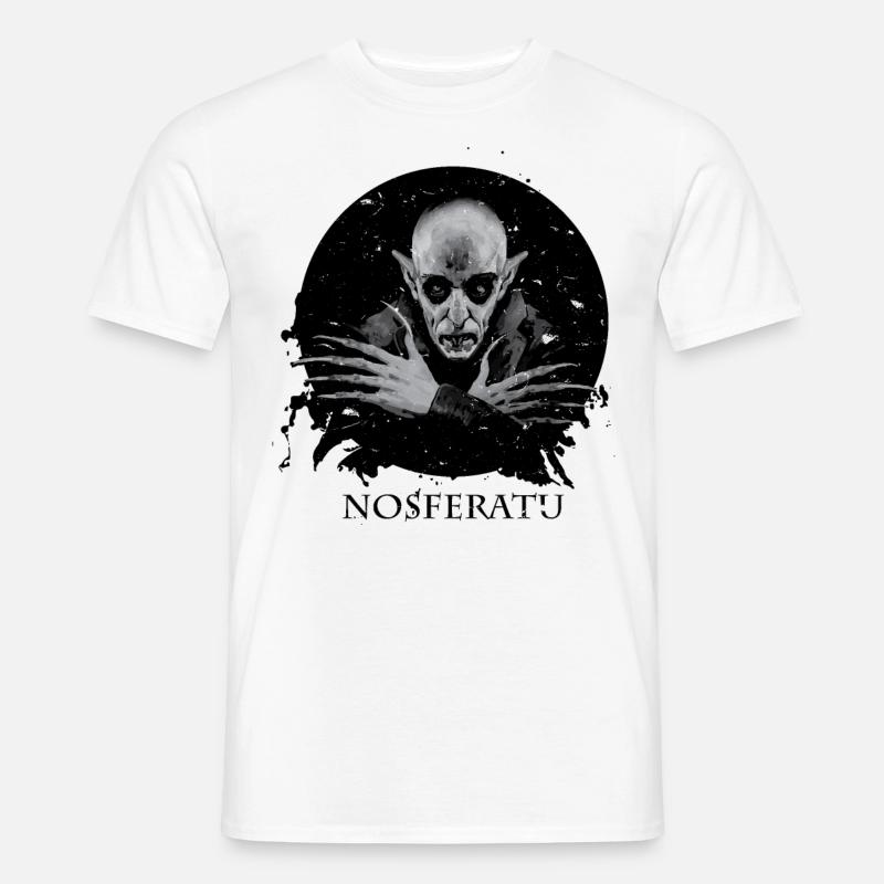 T-Shirt nera Horror Nosferatu Vampire - T-shirt uomo - bianco