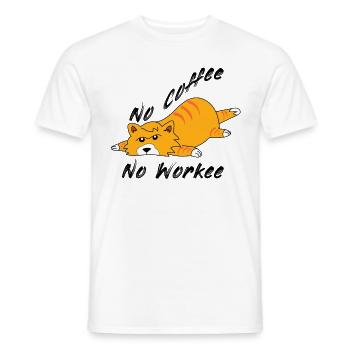 Kein Kaffee keine Arbeit Kaffee Katze Katzen Geschenk - Männer T-Shirt - Weiß - Vorne - AI Model Male 178 dark (178cm)
