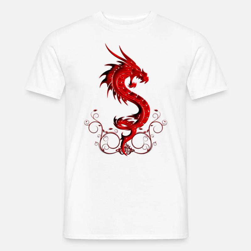 wundervoller roter chinesischer Drache - Männer T-Shirt - Weiß