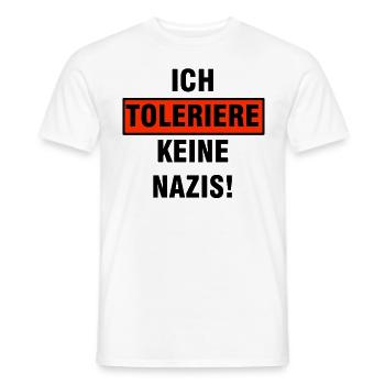 Antifa against Nazis Xenophobia Racism Gift - Men's T-Shirt - white - Front - AI Model Male 178 dark (178cm)
