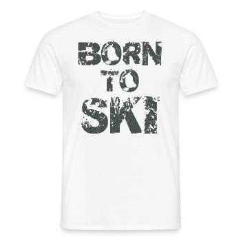 Skiing, skier - Men's T-Shirt - white - Front - AI Model Male 178 dark (178cm)