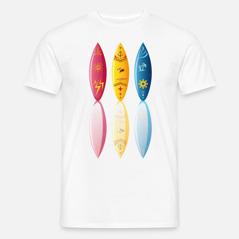 Surfbrett - Männer T-Shirt - Weiß