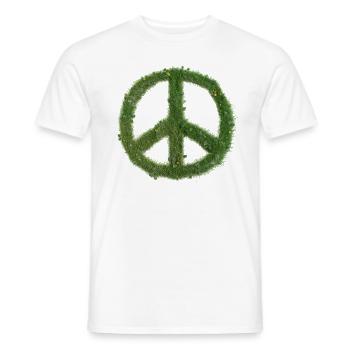Signe de la paix / symbole de la paix - T-shirt homme - blanc - Devant - AI Model Male 178 dark (178cm)