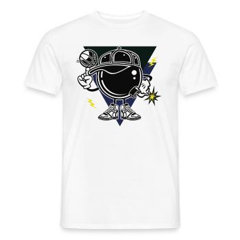 Basketball Bombers Cartoon / Idée Cadeau Drôle - T-shirt homme - blanc - Devant - AI Model Male 178 dark (178cm)