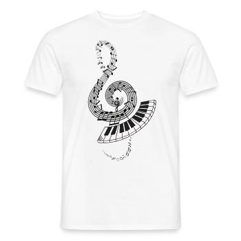 piano - T-shirt homme - blanc - Devant - AI Model Male 178 dark (178cm)
