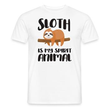 Faultier - Sloth is my spirit animal - Geschenk - Männer T-Shirt - Weiß - Vorne - AI Model Male 178 dark (178cm)