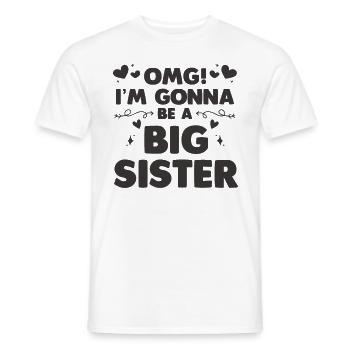 Sister baby birth gift family brother - Men's T-Shirt - white - Front - AI Model Male 178 dark (178cm)