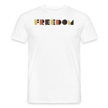 freedom - Men's T-Shirt - white - Front - AI Model Male 178 dark (178cm)