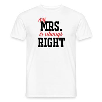 My wife is always right - Men's T-Shirt - white - Front - AI Model Male 178 dark (178cm)
