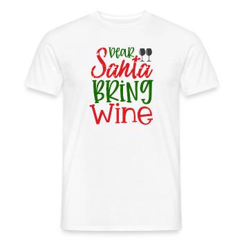 Dear Santa Bring Wine | Christmas Sweater - Men's T-Shirt - white - Front - AI Model Male 178 dark (178cm)