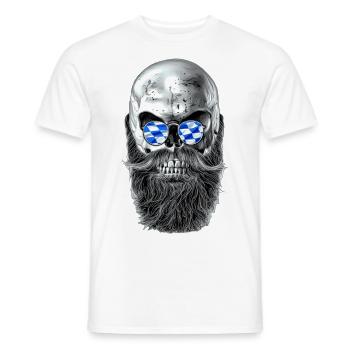 Bavarian hipster skull - Männer T-Shirt - Weiß - Vorne - AI Model Male 178 dark (178cm)