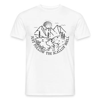 Follow The Scallop Shell Jakobsweg Pilgermuschel - Männer T-Shirt - Weiß - Vorne - AI Model Male 178 dark (178cm)
