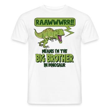 Rawr Big Brother T Rex Dinosaur Tyrannosaurus - Men's T-Shirt - white - Front - AI Model Male 178 dark (178cm)