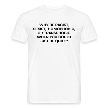 Leise - Männer T-Shirt - Weiß - Vorne - AI Model Male 178 dark (178cm)