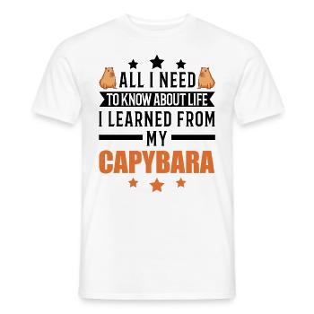 Capybara Wasserschwein Capibara - Men's T-Shirt - white - Front - AI Model Male 178 dark (178cm)