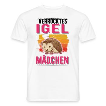 Verrücktes Igel Mädchen Stacheligel - Männer T-Shirt - Weiß - Vorne - AI Model Male 178 dark (178cm)
