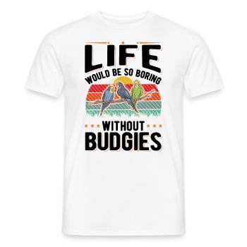 Budgerigar Gift Welli Parakeet - Men's T-Shirt - white - Front - AI Model Male 178 dark (178cm)
