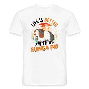 La vie est meilleure avec un cochon d’Inde Meerschweinchen - T-shirt homme - blanc - Devant - AI Model Male 178 dark (178cm)