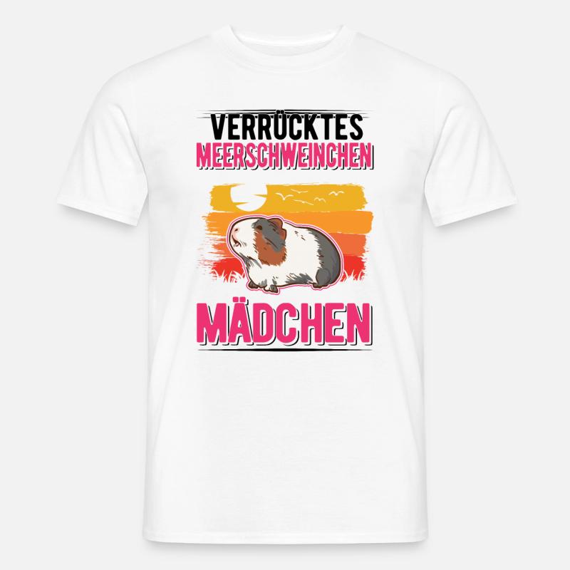 Verrücktes Meerschweinchen Mädchen - Männer T-Shirt - Weiß
