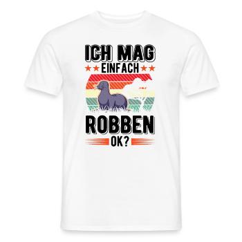 Ich mag einfach Robben Seelöwe - Männer T-Shirt - Weiß - Vorne - AI Model Male 178 dark (178cm)