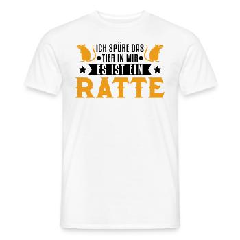 Ich spüre das Tier in mir Es ist ein Ratte - Männer T-Shirt - Weiß - Vorne - AI Model Male 178 dark (178cm)