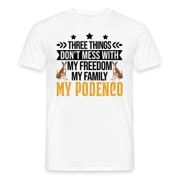 Podenco Freedom Family Spanish Greyhound - Men's T-Shirt - white - Front - AI Model Male 178 dark (178cm)