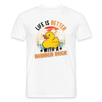 La vie est meilleure avec un Rubber Duck Gummiente - T-shirt homme - blanc - Devant - AI Model Male 178 dark (178cm)
