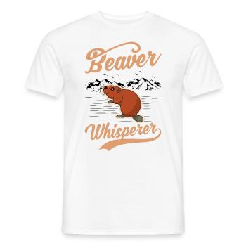 Castor Chuchoteur Biberflüsterer - T-shirt homme - blanc - Devant - AI Model Male 178 dark (178cm)