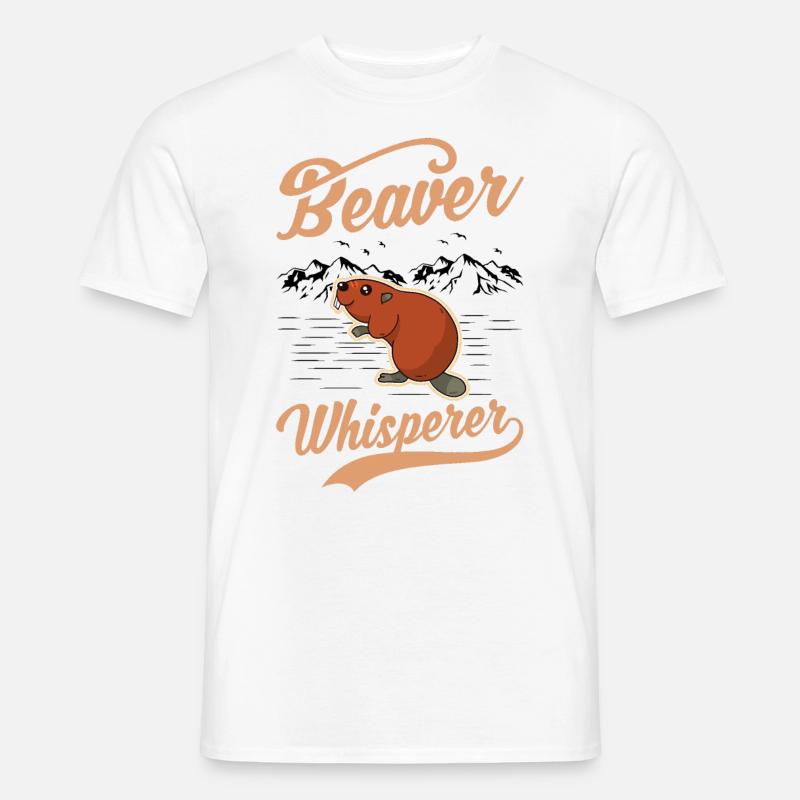 Beaver Whisperer Biberflüsterer - Männer T-Shirt - Weiß