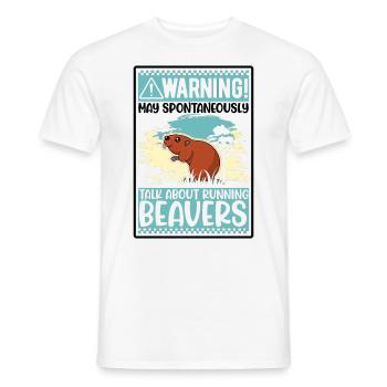 Avertissement May parler spontanément de Castors Castor - T-shirt homme - blanc - Devant - AI Model Male 178 dark (178cm)