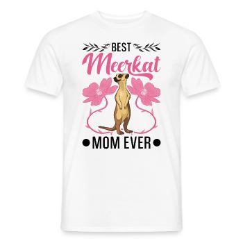 Best Meerkat Mom Ever Erdmännchen - Men's T-Shirt - white - Front - AI Model Male 178 dark (178cm)