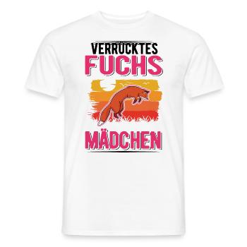 Verrücktes Fuchs Mädchen Fuchs - Männer T-Shirt - Weiß - Vorne - AI Model Male 178 dark (178cm)
