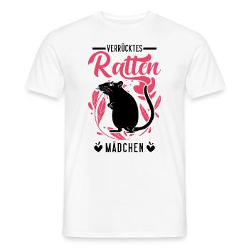 Verrücktes Ratten Mädchen - Männer T-Shirt - Weiß - Vorne - AI Model Male 178 dark (178cm)