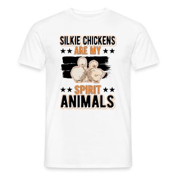 Silk Chicken Spirit Animal Silkie Chicken - T-shirt homme - blanc - Devant - AI Model Male 178 dark (178cm)