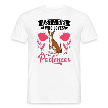 Juste une fille qui aime Podencos Girls - T-shirt homme - blanc - Devant - AI Model Male 178 dark (178cm)