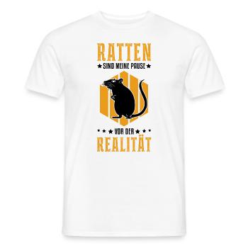 Ratten sind meine Pause vor der Realität - Männer T-Shirt - Weiß - Vorne - AI Model Male 178 dark (178cm)