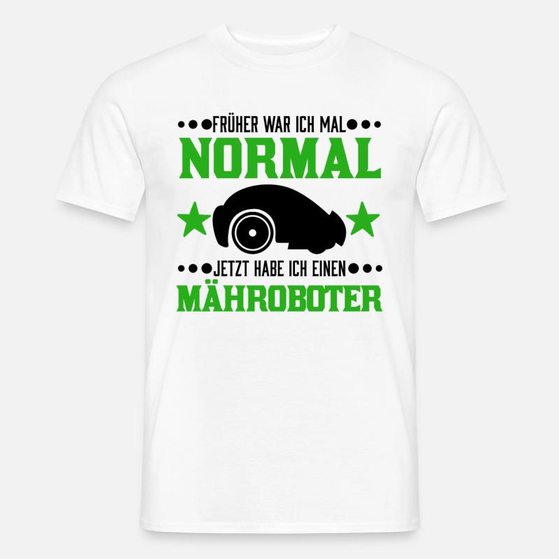 Mähroboter Geschenk Rasenmähroboter - Männer T-Shirt - Weiß