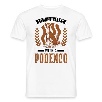 Life is better with a Podenco Spanish Greyhound - Men's T-Shirt - white - Front - AI Model Male 178 dark (178cm)