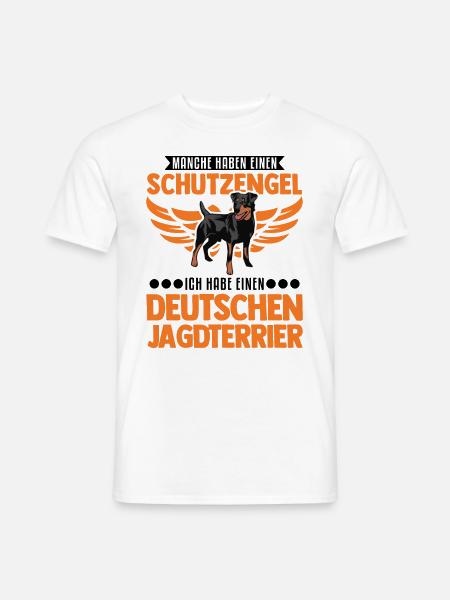 Deutscher Jagdterrier Schutzengel - Männer T-Shirt - Weiß