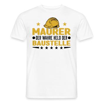 Maurer Der wahre Held der Baustelle Maurermeister - Männer T-Shirt - Weiß - Vorne - AI Model Male 178 dark (178cm)