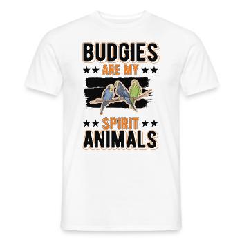 Les perruches sont mes animaux spirituels Wellensittich - T-shirt homme - blanc - Devant - AI Model Male 178 dark (178cm)