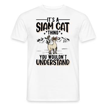Siamkatzen Ding Siam Cat Siamesische Katze - Männer T-Shirt - Weiß - Vorne - AI Model Male 178 dark (178cm)